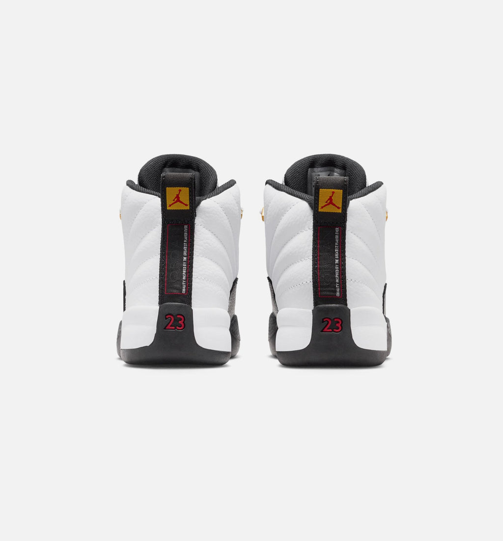 Air Jordan 12 Retro Taxi Preschool Lifestyle Shoe - White/Black/Taxi