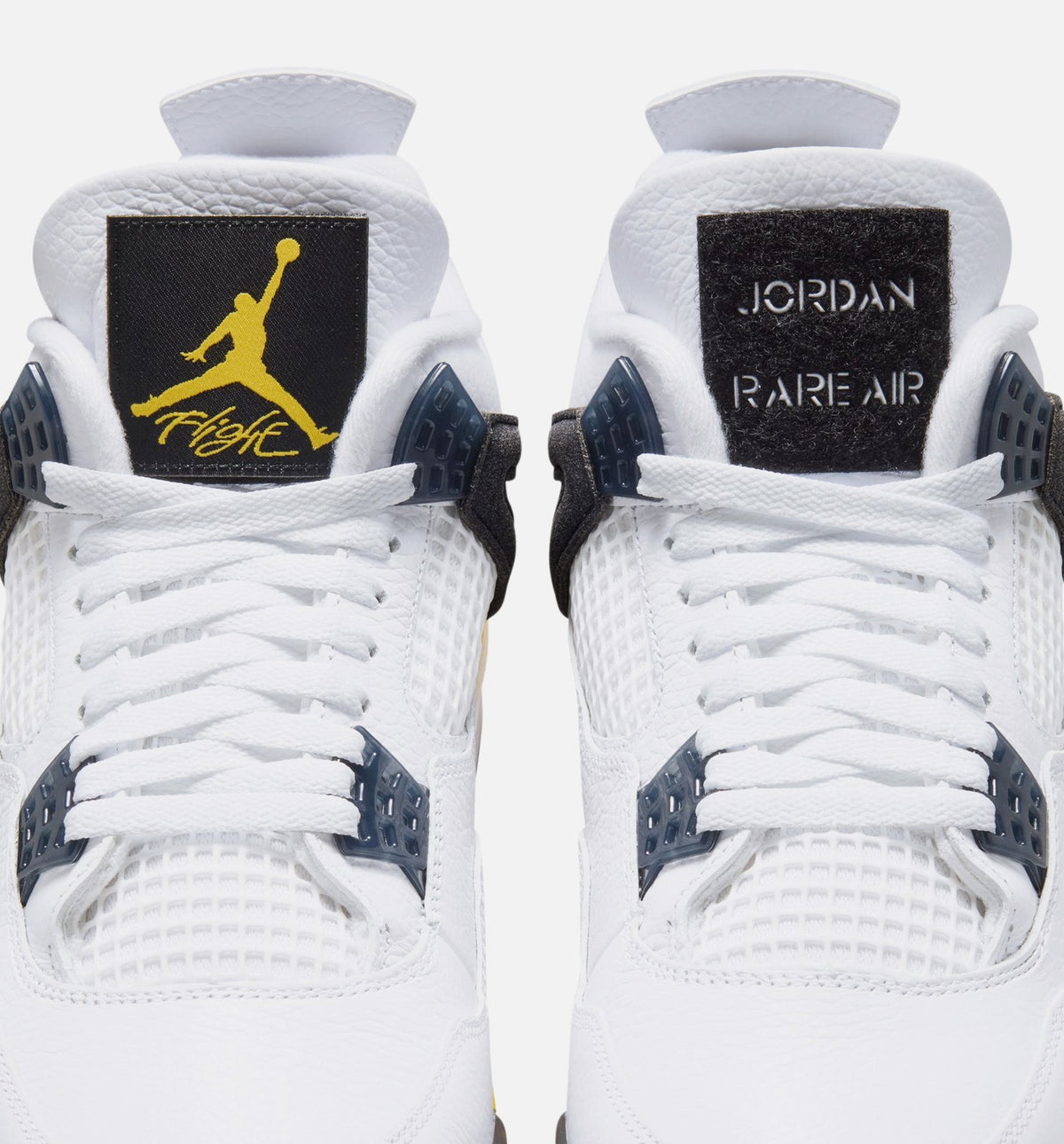 Air Jordan 4 Retro Rare Air Tour Yellow Men's Shoes - White Dark Blue Grey Black Tour Yellow