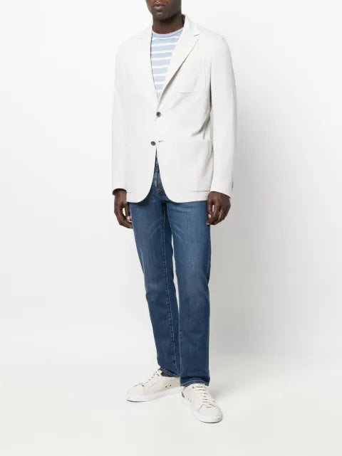 Canali fitted single-breasted button blazer