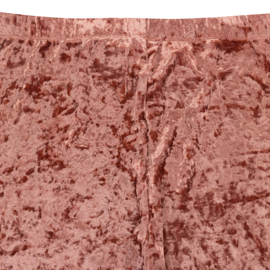 CRUSHED VELVET DUSTY PINK WOMEN'S STRAIGHT PANTS