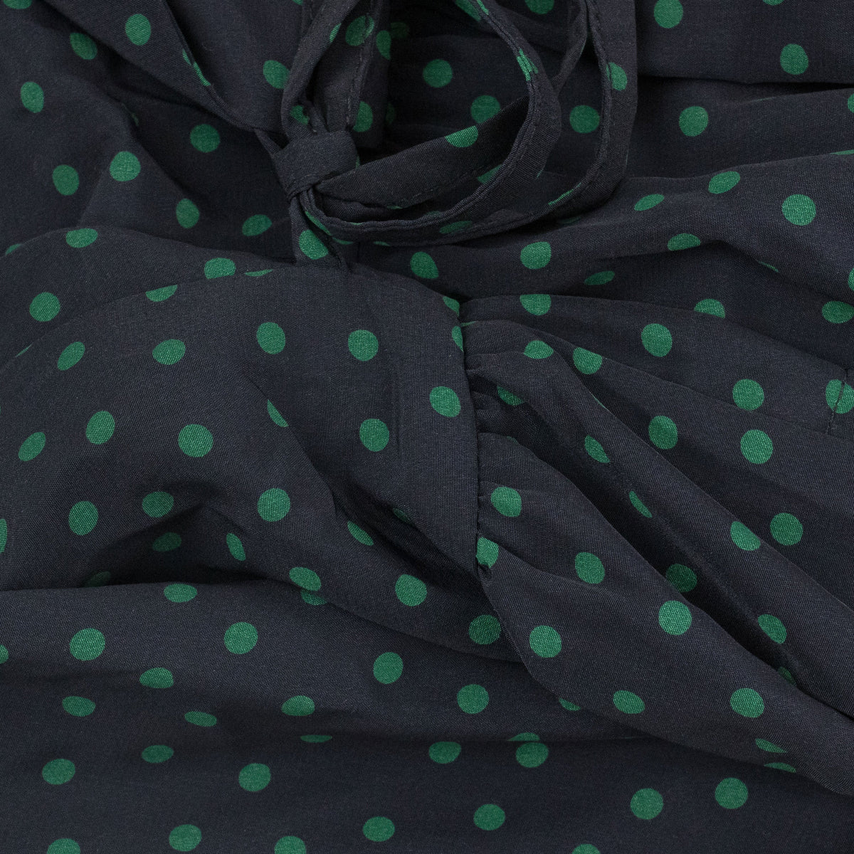 NAVY/GREEN POLKA DOT WRAP DRESS