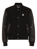 Just Cavalli leather-sleeves bomber jacket