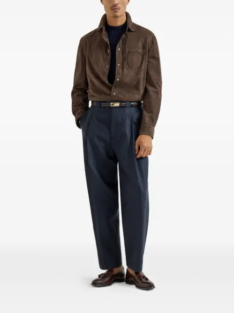 Brunello Cucinelli suede shirt jacket
