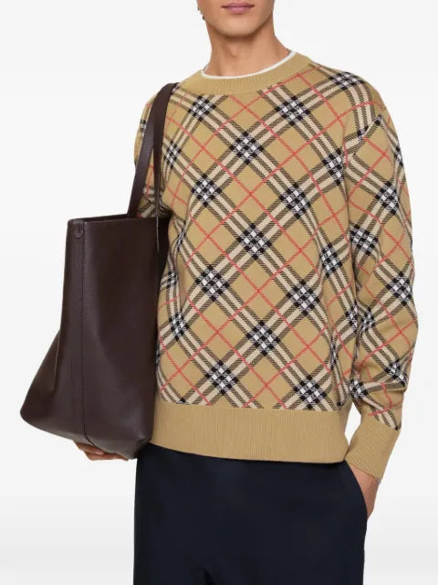 Burberry Check cotton wool sweater