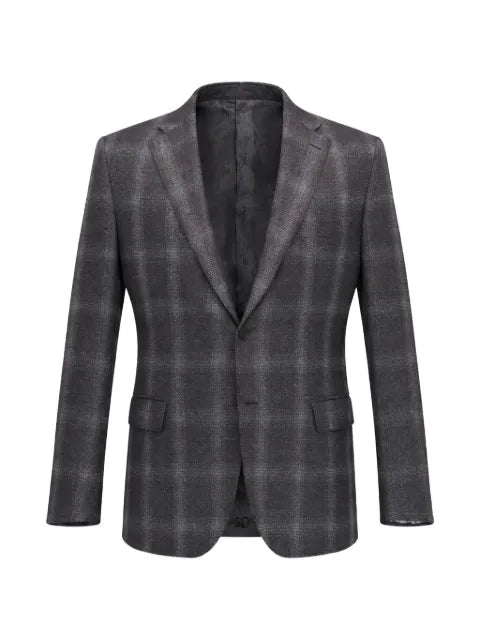 Brioni plaid v-cut lapels jacket