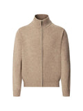 Hackett London zip ribbed knit cardigan