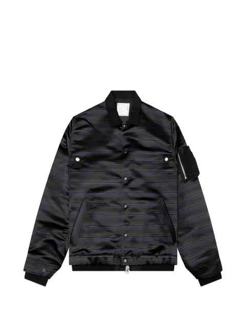 sacai striped bomber jacket