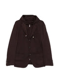 Eleventy hooded single-breasted jacket