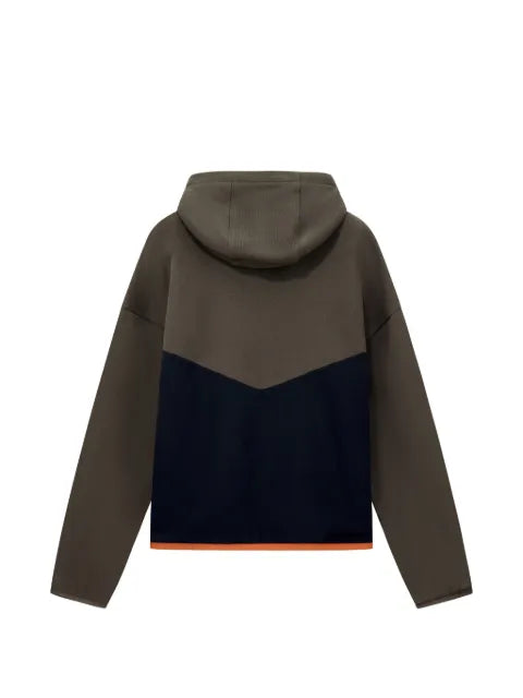 Emporio Armani logo-embroidered colour-block hoodie