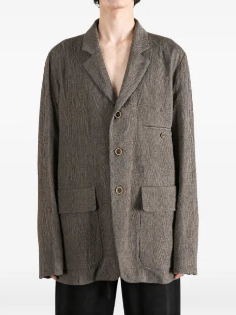 Uma Wang chevron-pattern notch-lapels jacket