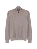 Boggi Milano roll-neck jumper quarter-zip merino-wool Cashwool® mouliné
