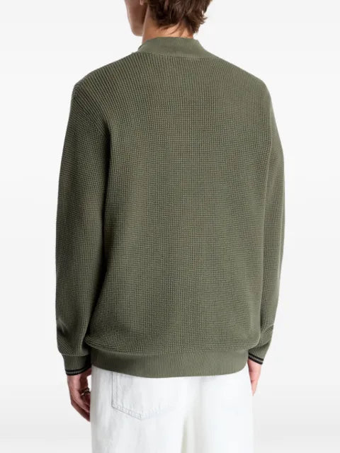 Fred Perry waffle-stitch half-zip sweater