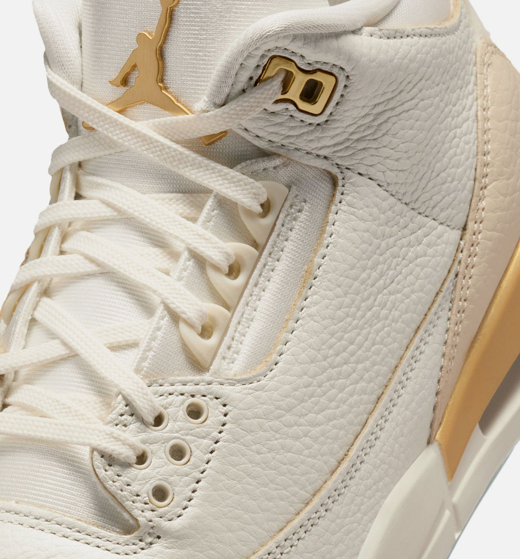 Air Jordan 3 Retro Sail and Pale Ivory Women's Shoes - Sail/Team Gold/Pale Ivory/Metallic Gold Ice