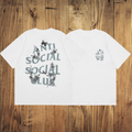 ASSC White Tee – Grey Blue Floral Print