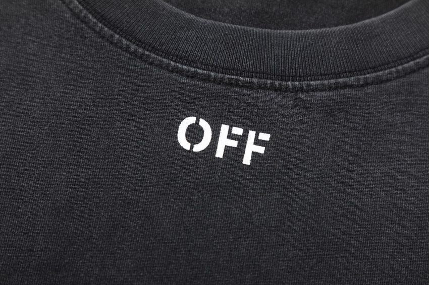 Off-White Washed Oil Painting Graphic Short Sleeve Crewneck T-Shirt