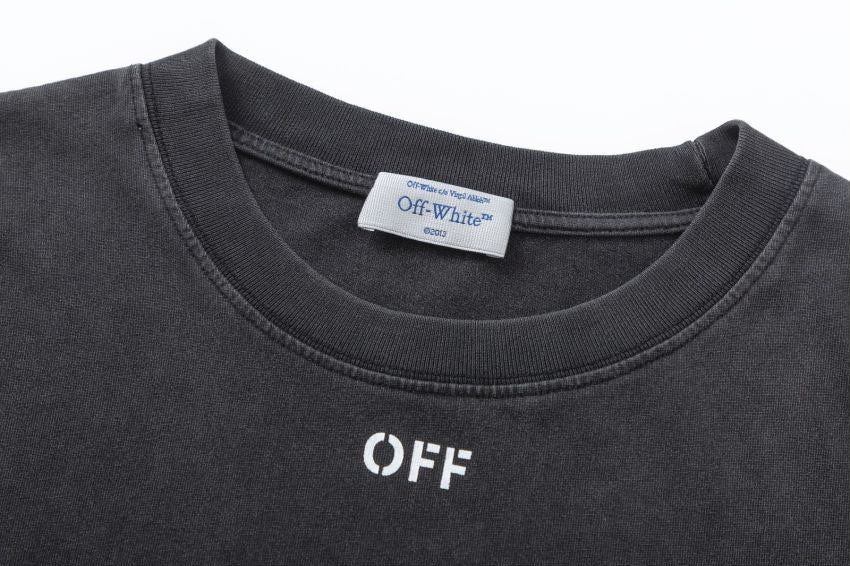 Off-White Washed Oil Painting Graphic Short Sleeve Crewneck T-Shirt