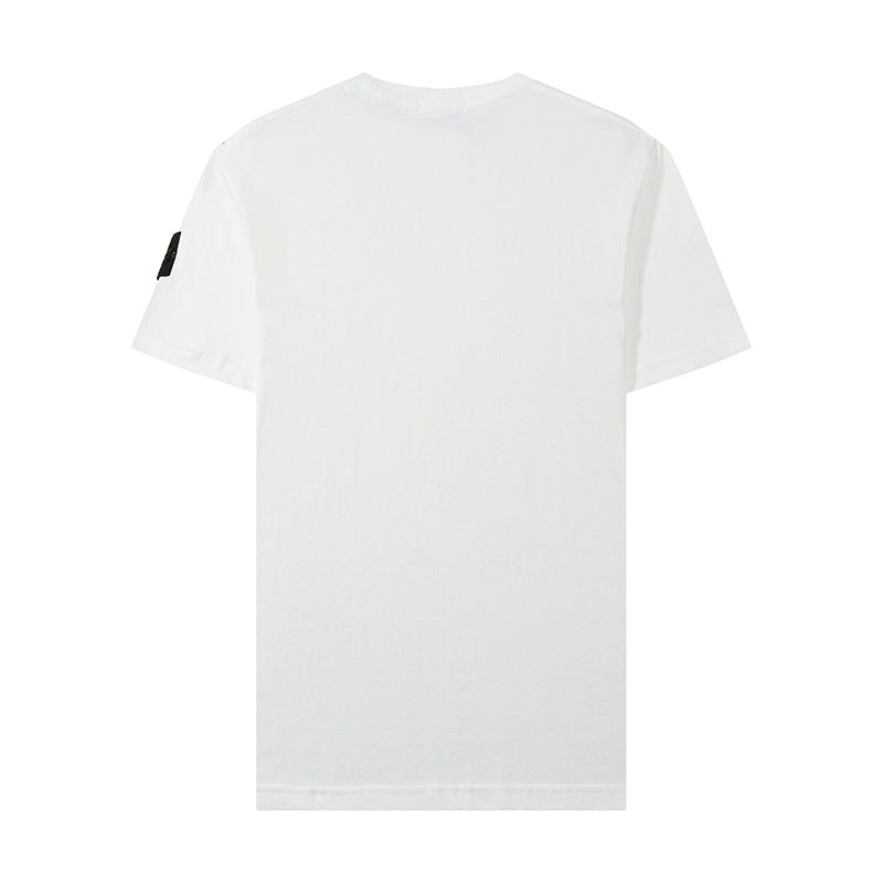 Stone Island Compass Patch Sleeve Badge Short‑Sleeve Cotton Tee