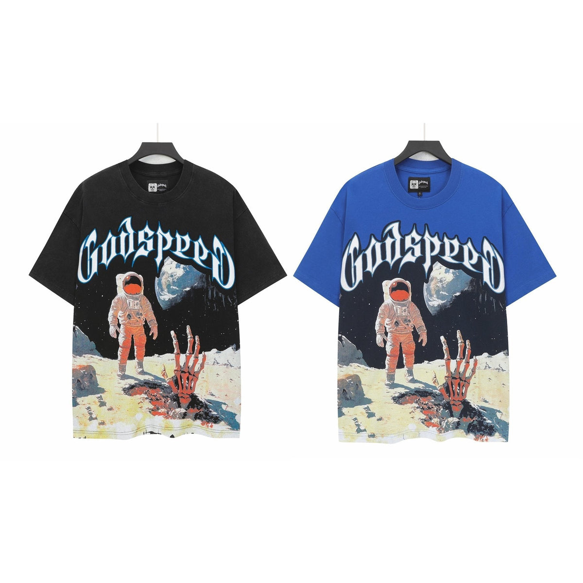 Godspeed Astronaut Back Print Washed Graphic T-Shirt