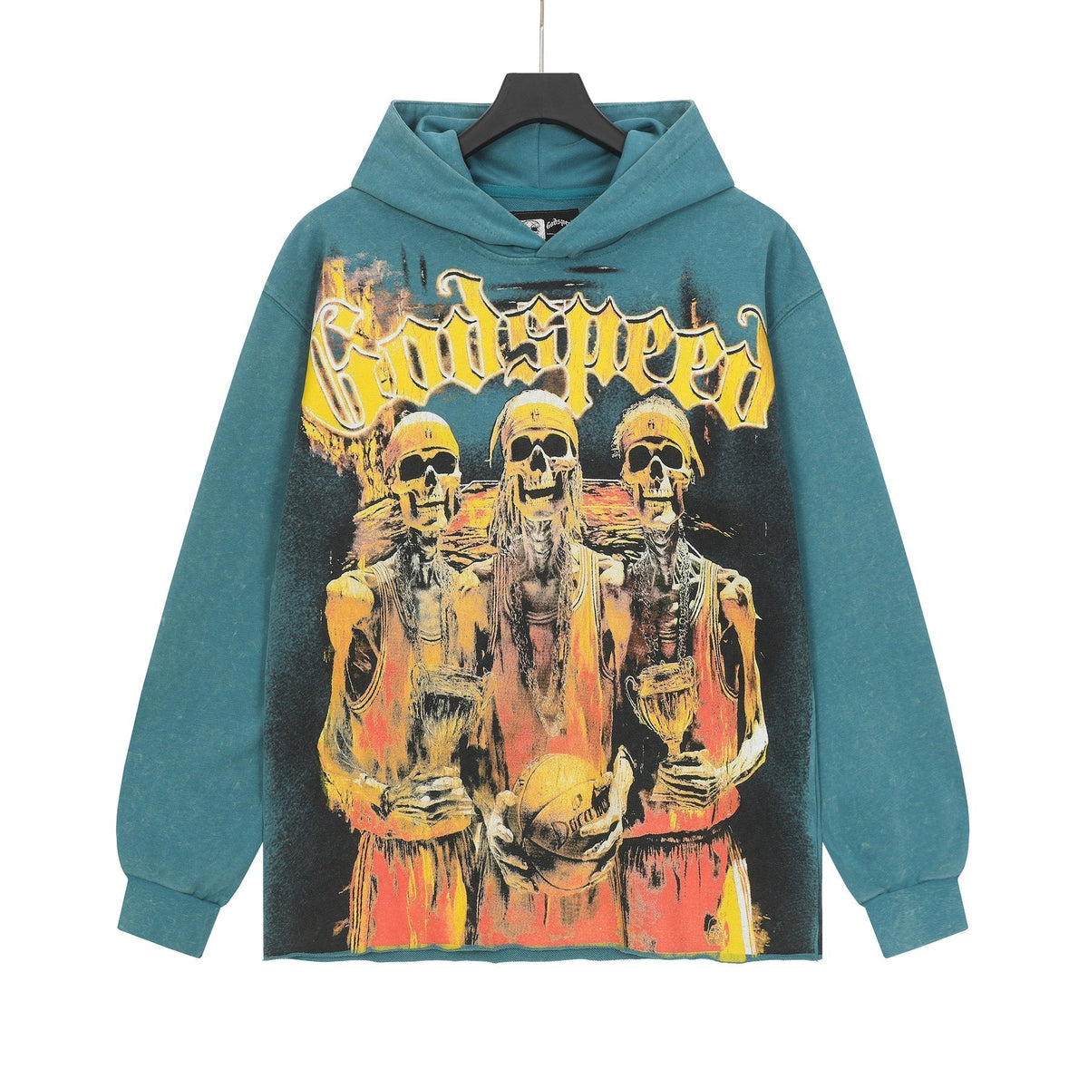 Godspeed Fortis Fortuna Adiuvat Skull Graphic Hoodie