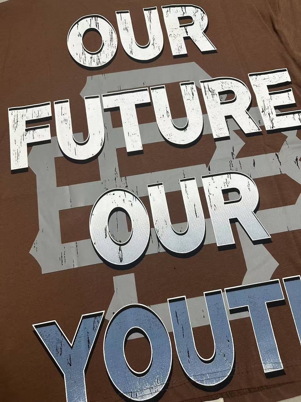 Godspeed Our Future Our Youth Brown Graphic T-Shirt