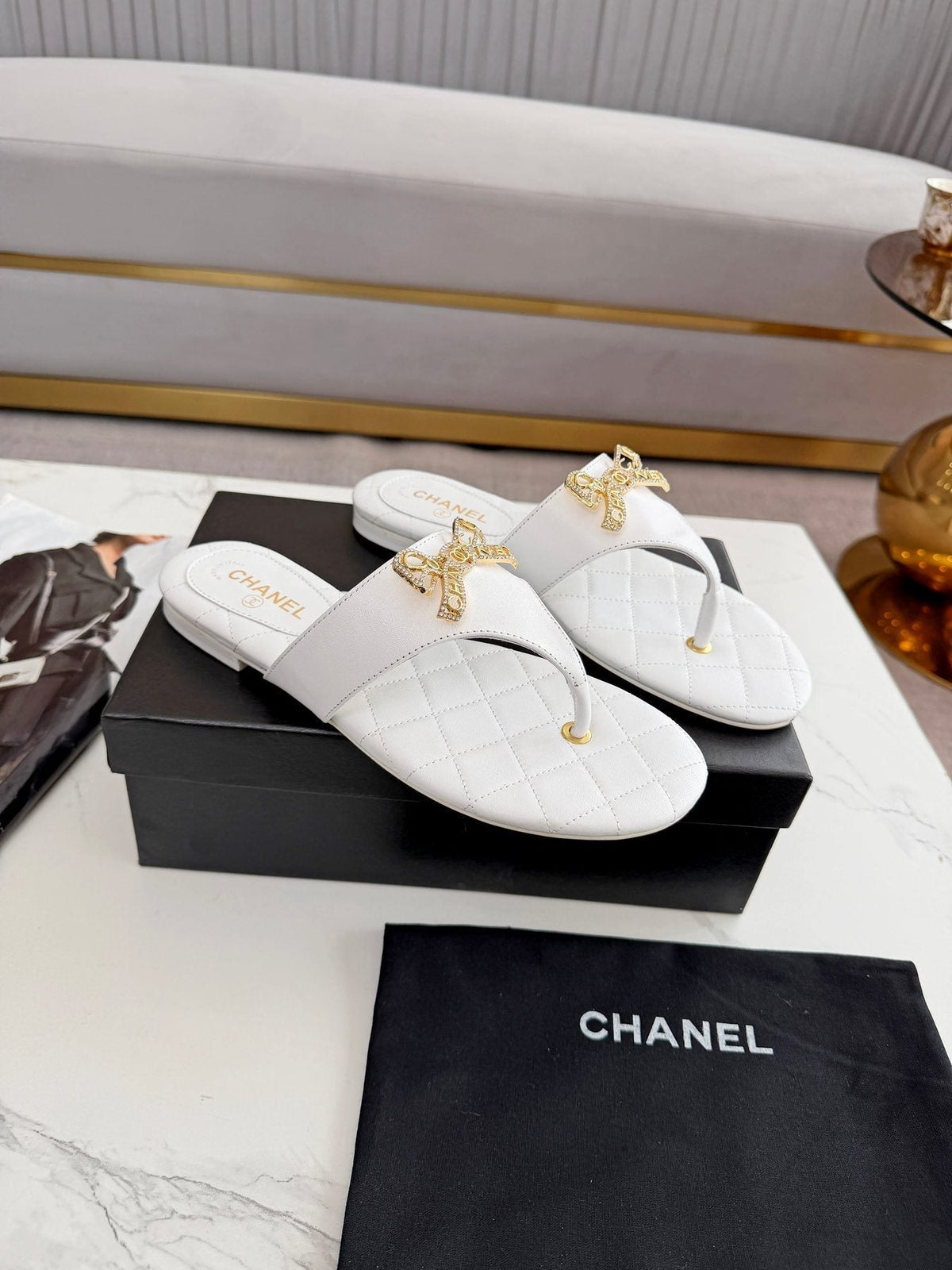 Quilted Bow Sandals