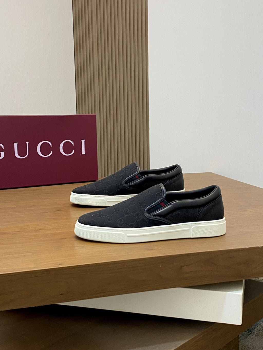 Gucci Patterned Slip-On Sneakers