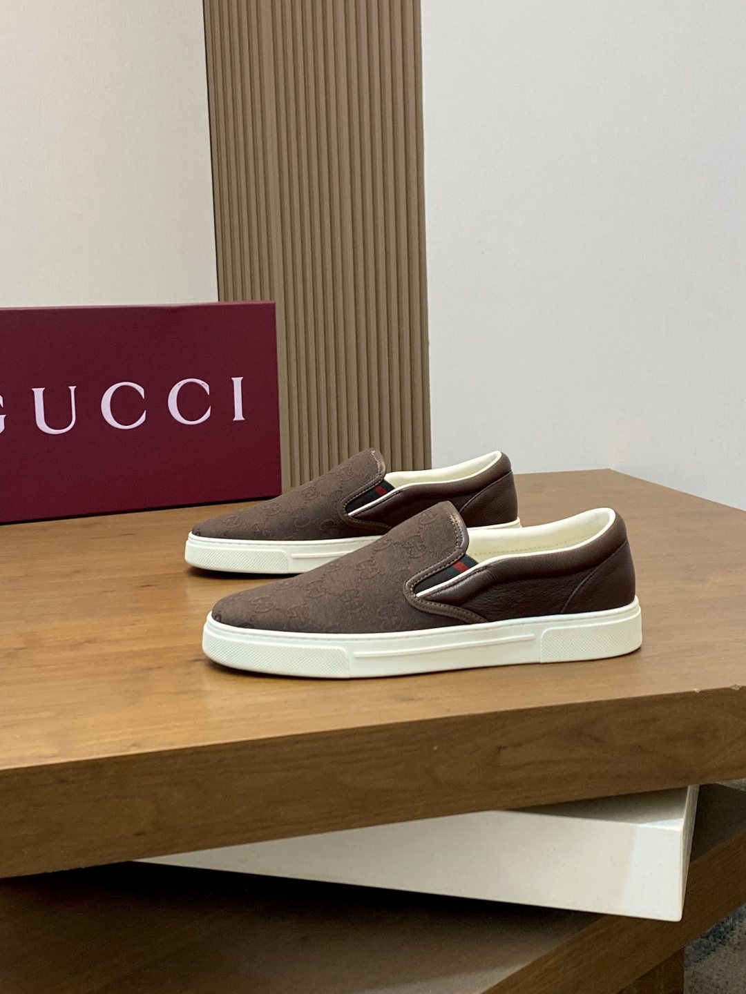 Gucci Patterned Slip-On Sneakers