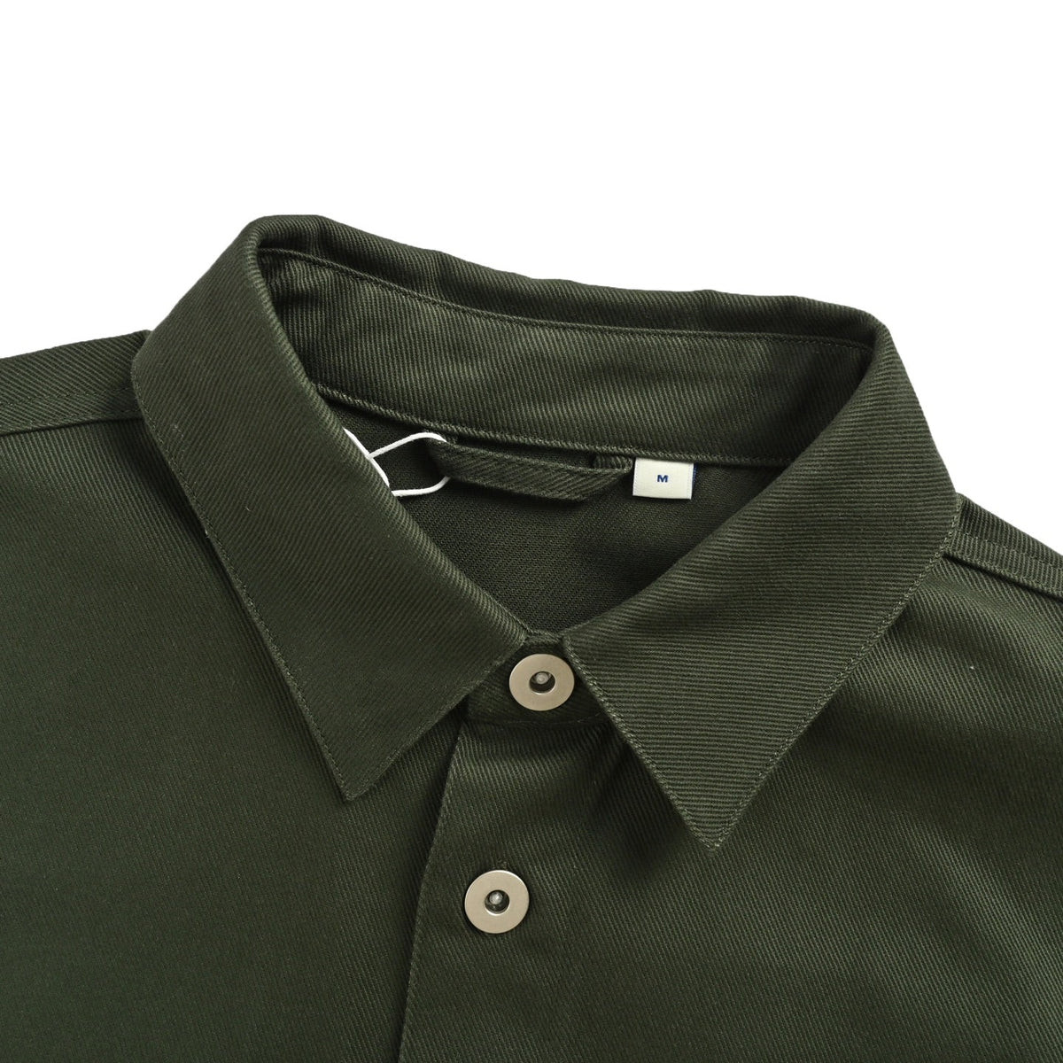 Burberry 25SS Shield Logo Spread Collar Denim Shirt Jacket — Olive